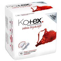 Прокладки женские, Kotex (Котекс) №16 ультра драй софт супер с крылышками